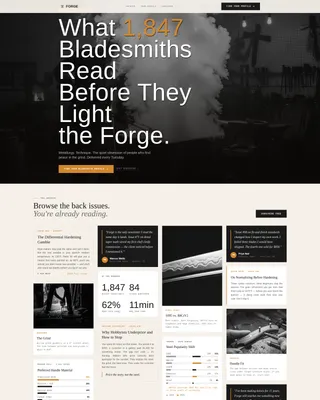 Knife Making Newsletter Landing Page Template
