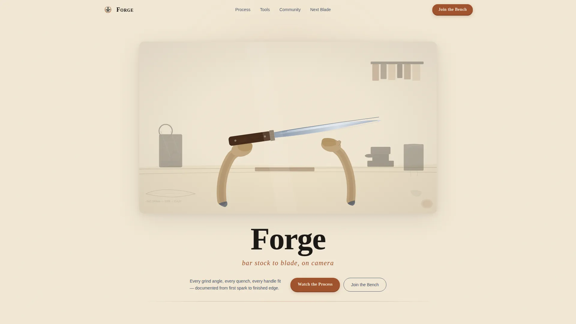 Knife Making YouTube Channel Landing Page Template