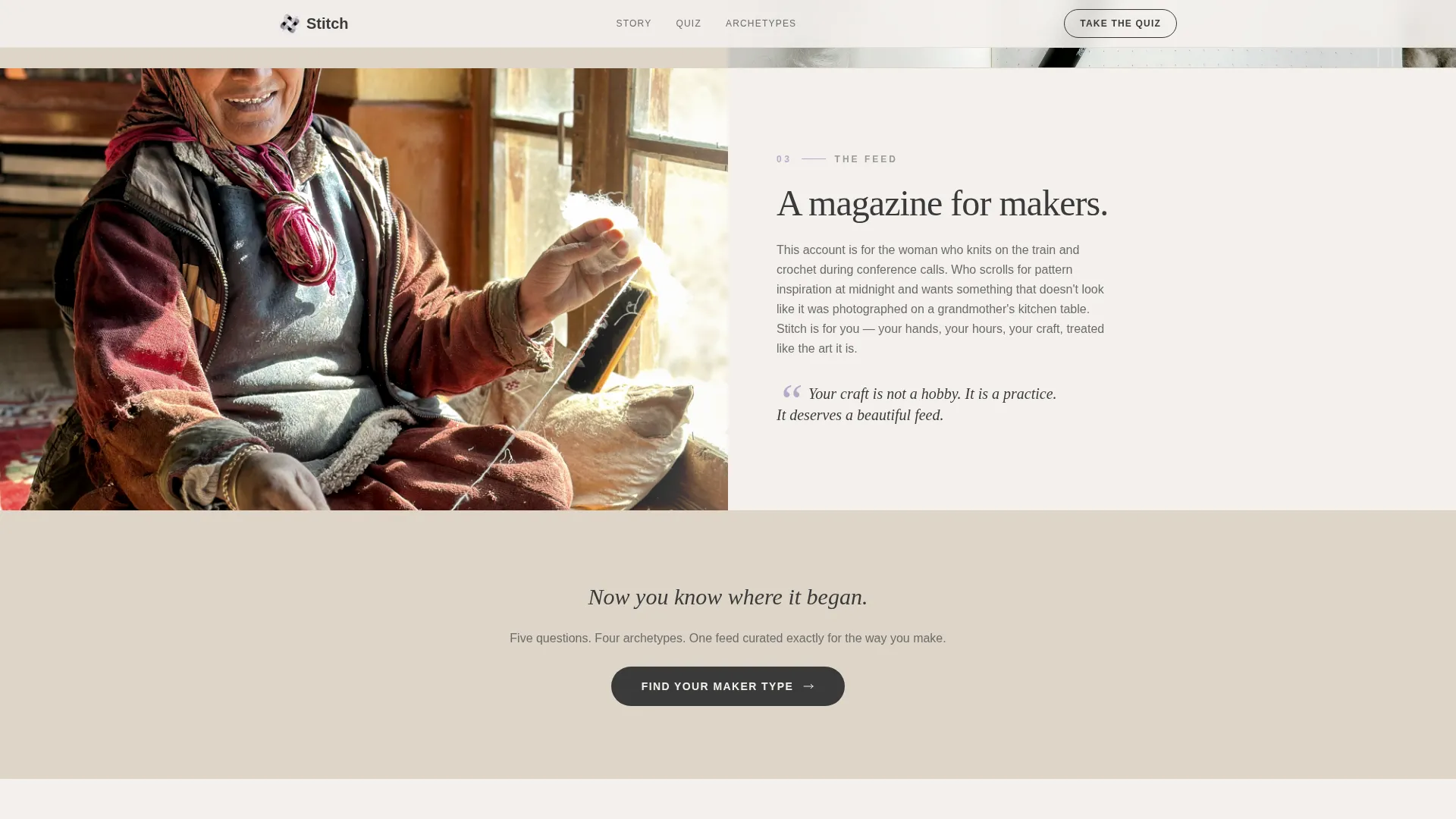 Editorial Knitting & Crochet Landing Page Template