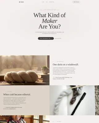 Editorial Knitting & Crochet Landing Page Template