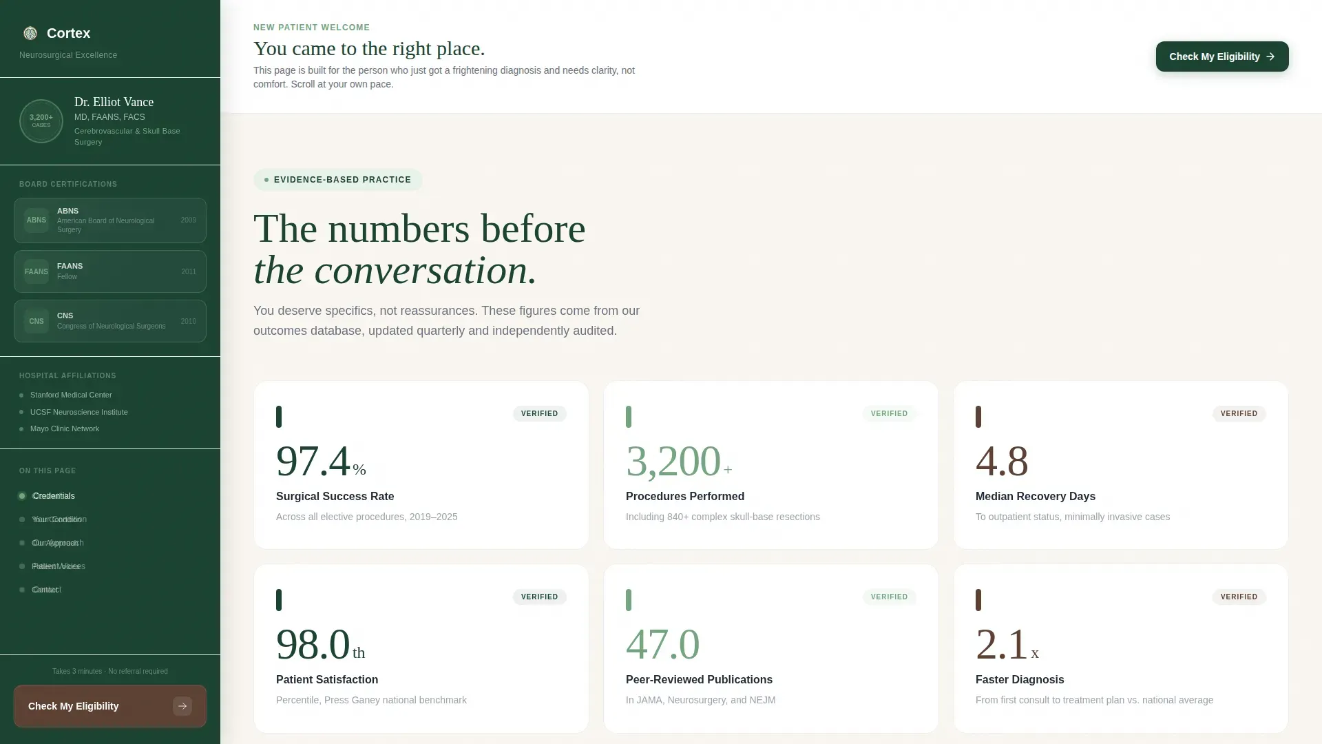 Neurosurgeon Specialist Booking Website Template