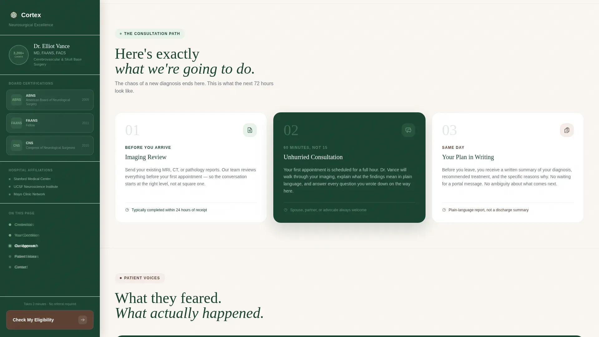 Neurosurgeon Specialist Booking Website Template