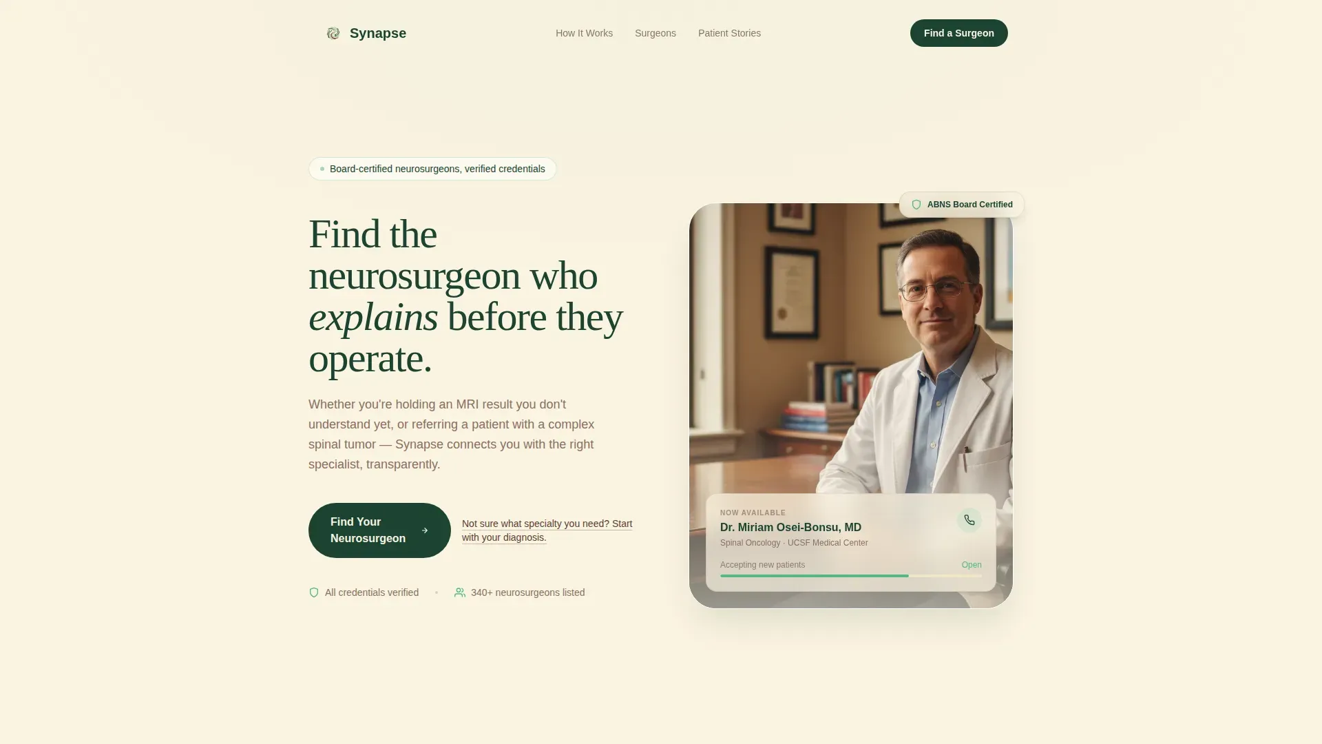 Neurosurgeon Reviews Website Template