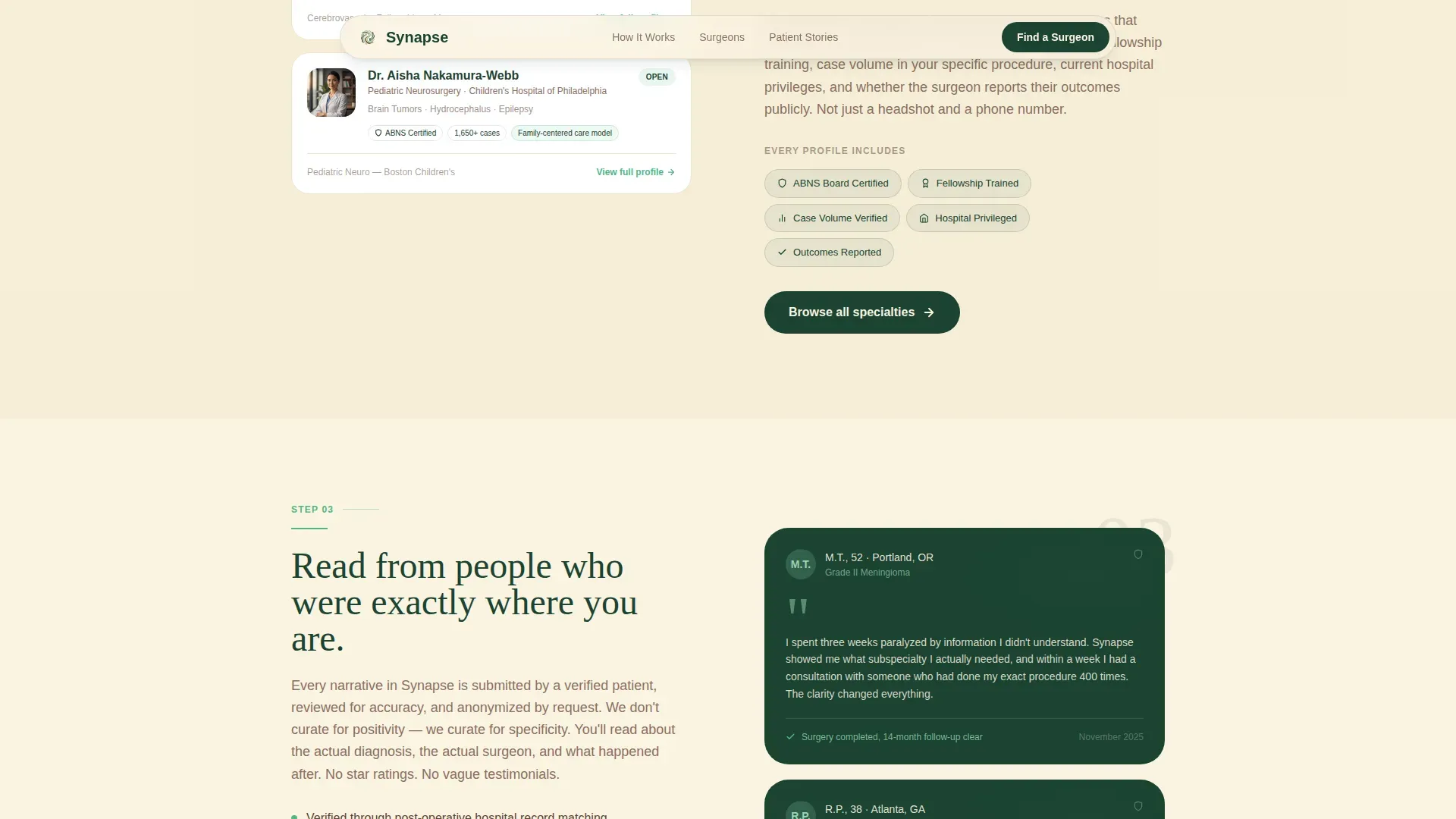 Neurosurgeon Reviews Website Template