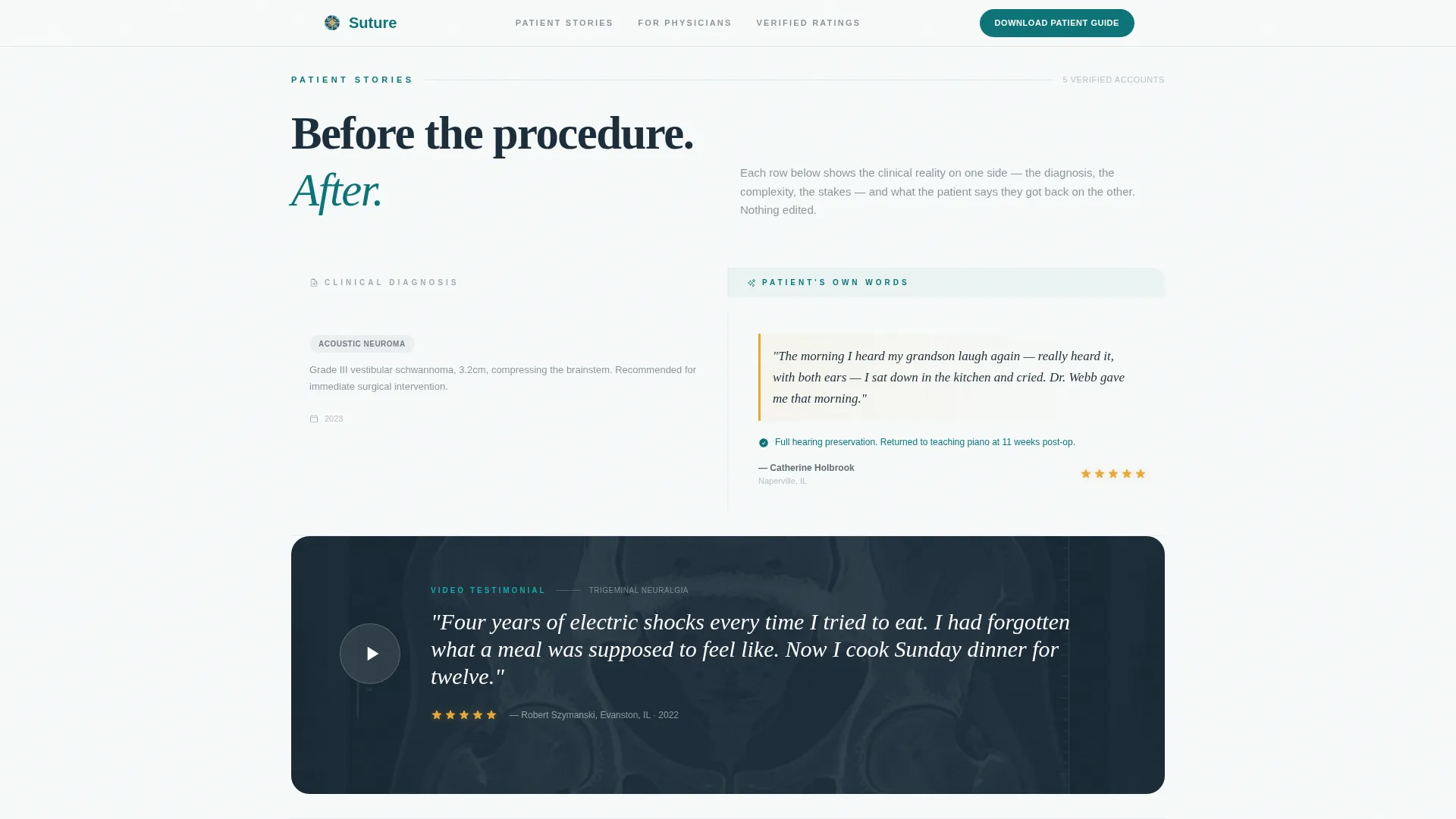 Neurosurgeon Testimonial & Review Landing Page Template