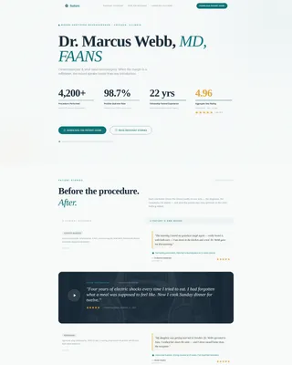 Neurosurgeon Testimonial & Review Landing Page Template