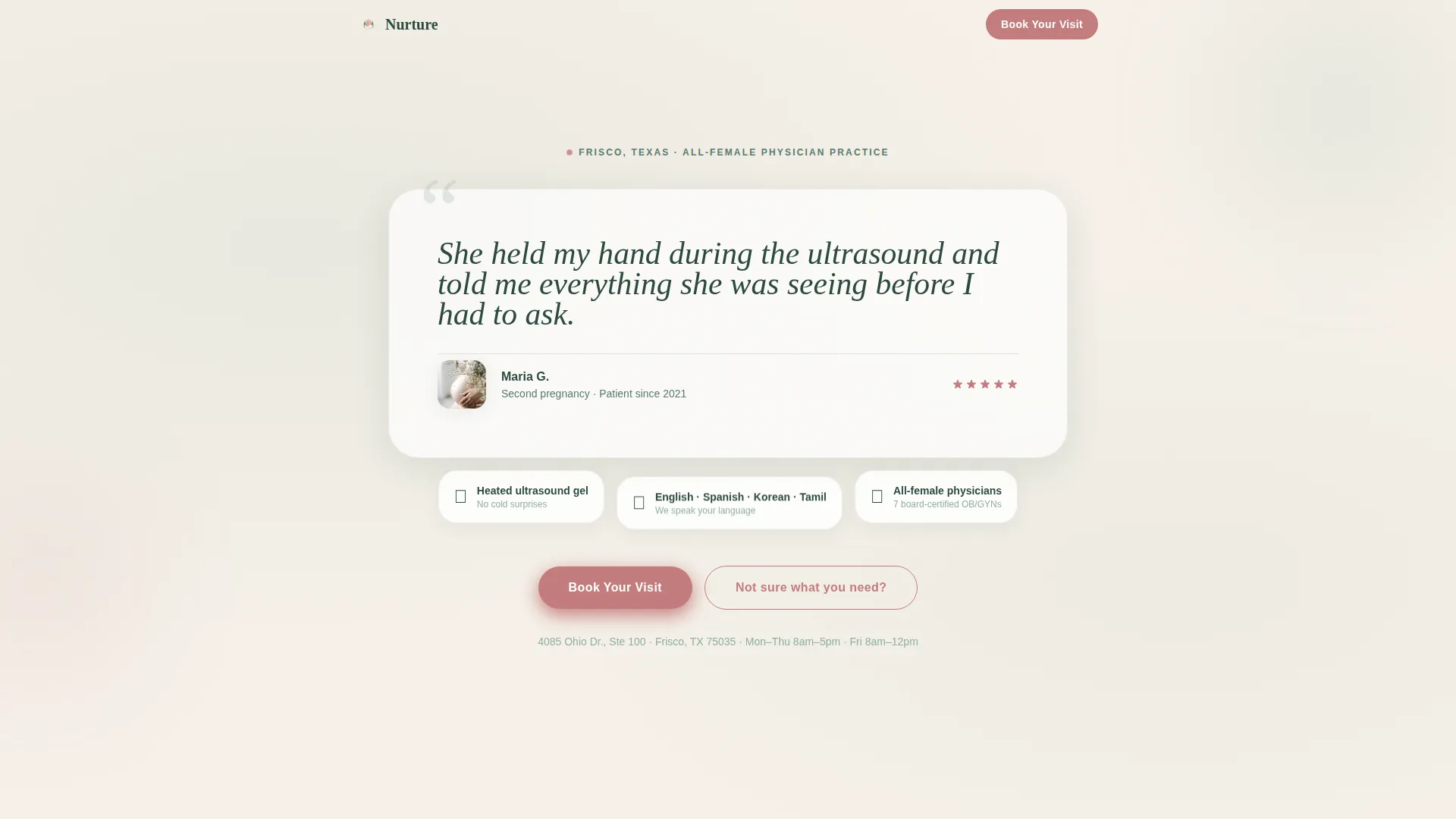 Compassionate OB-GYN Landing Page Template
