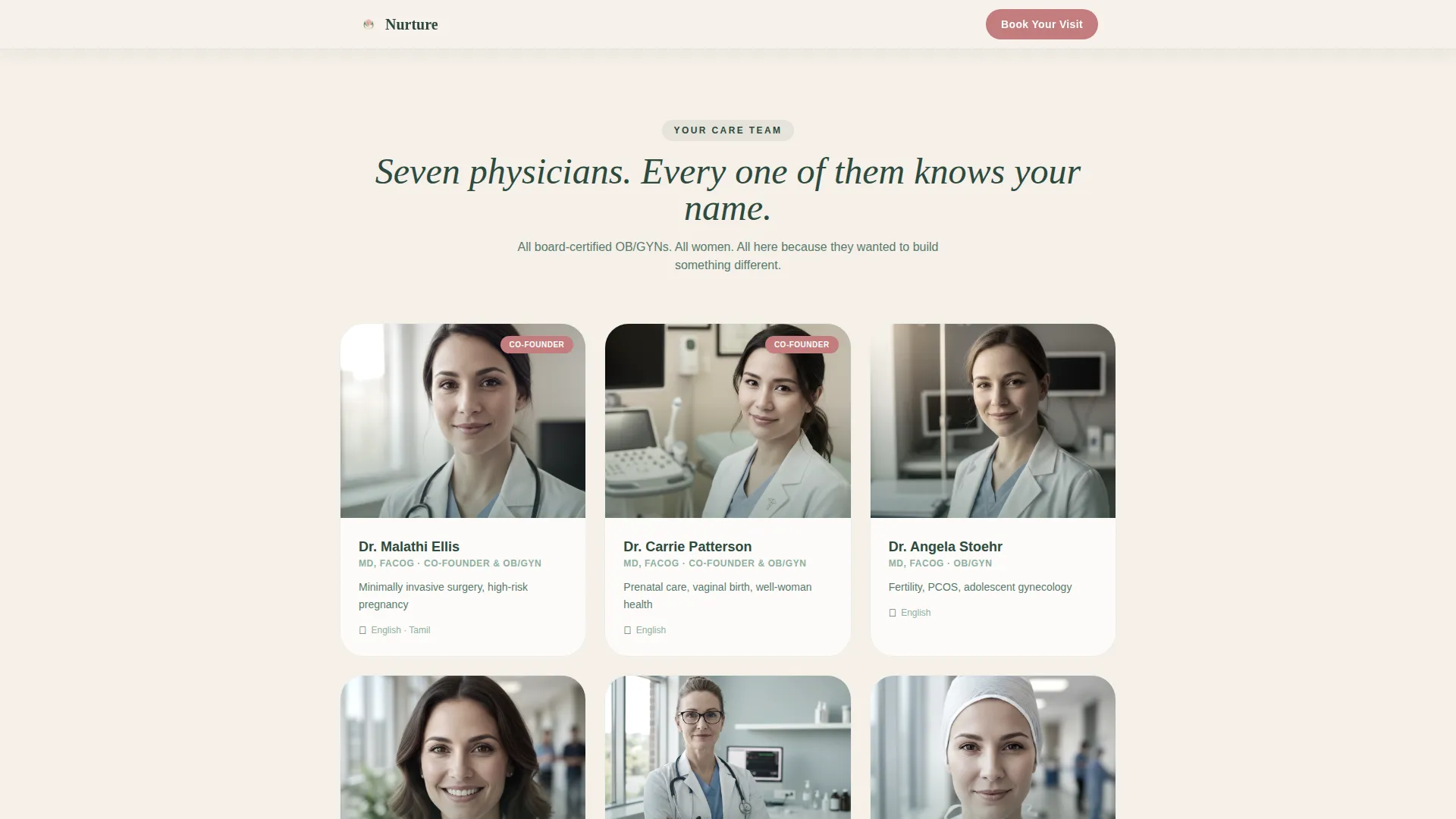Compassionate OB-GYN Landing Page Template