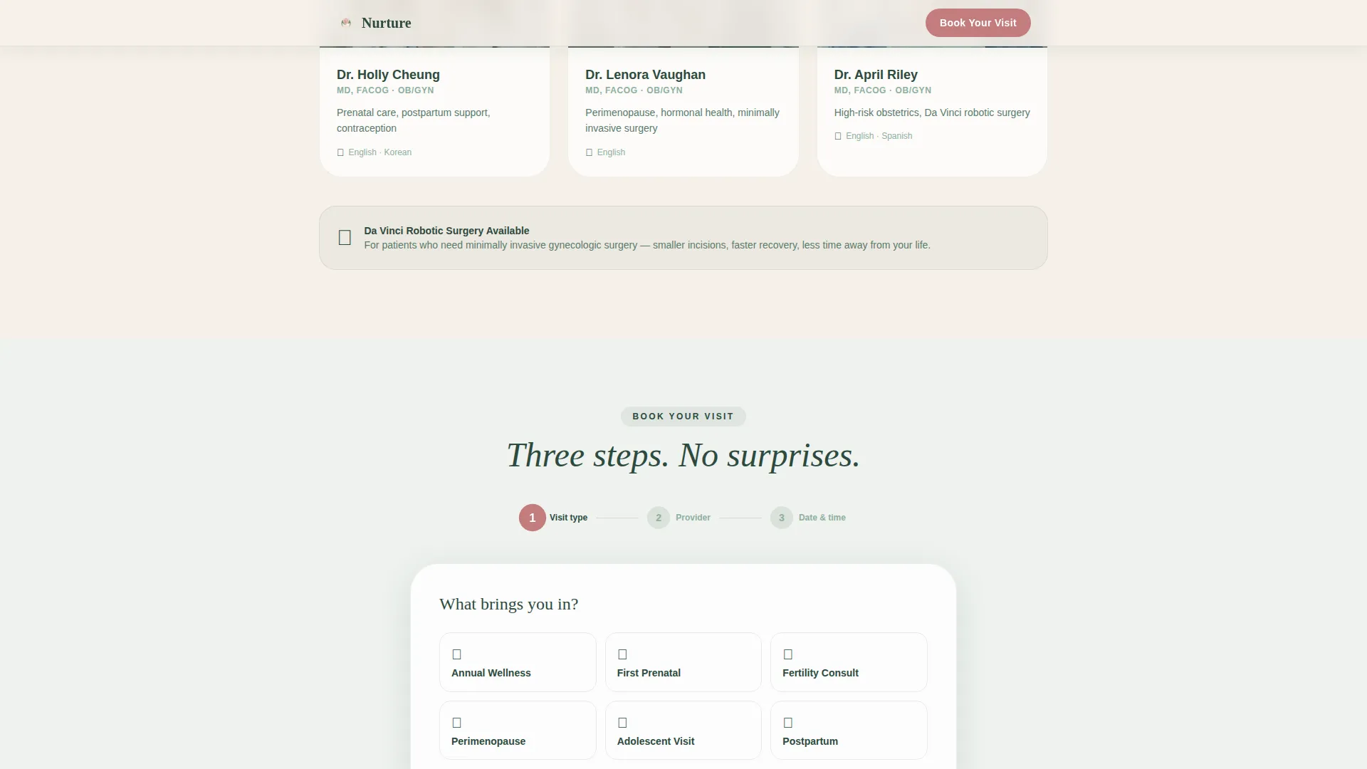 Compassionate OB-GYN Landing Page Template