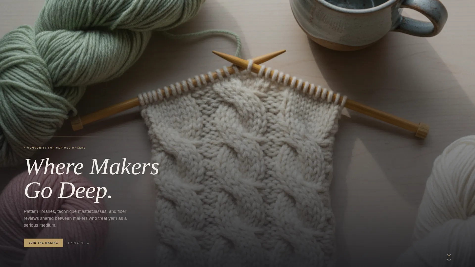 Knitting & Crochet Community Landing Page Template