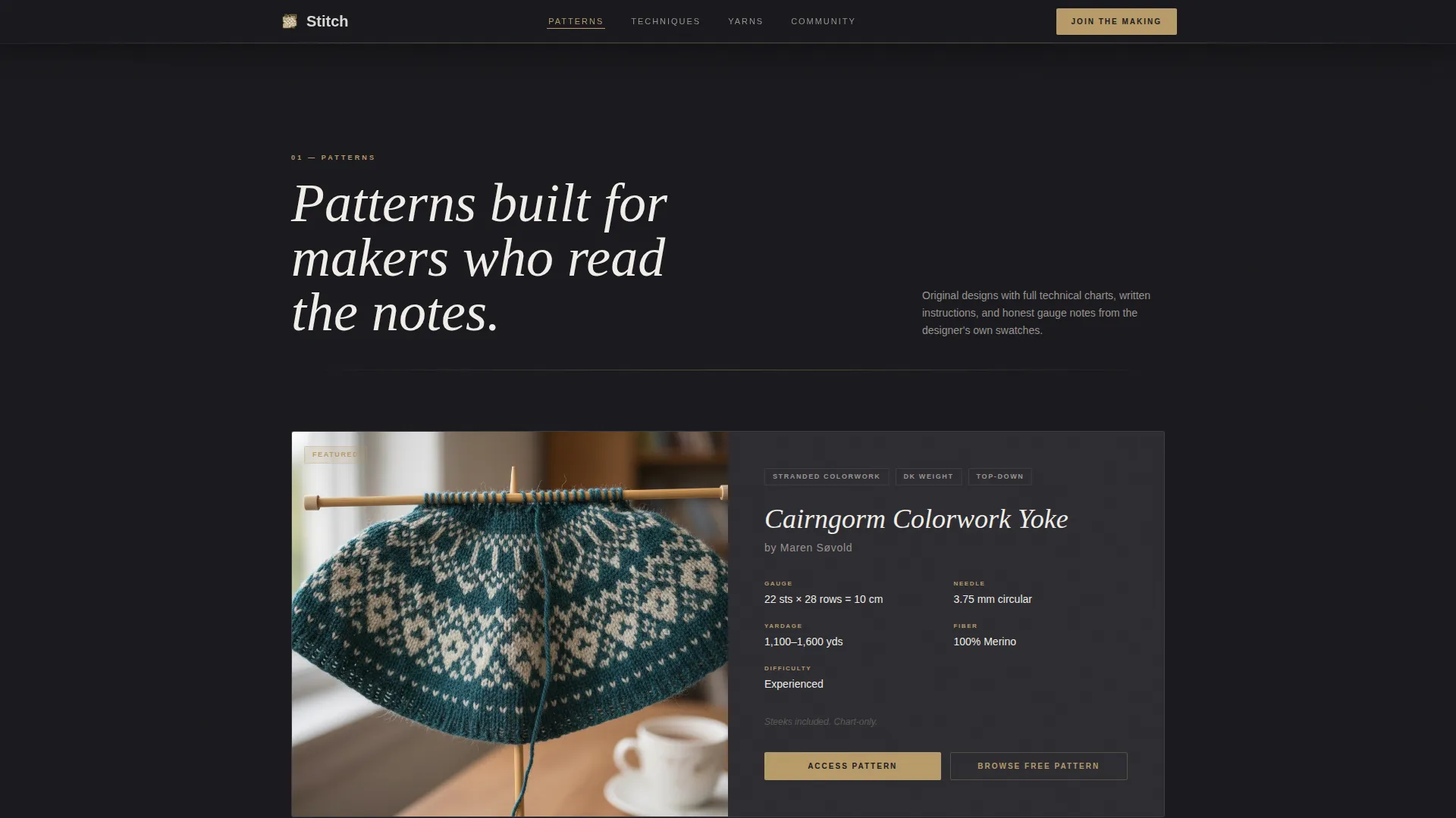 Knitting & Crochet Community Landing Page Template