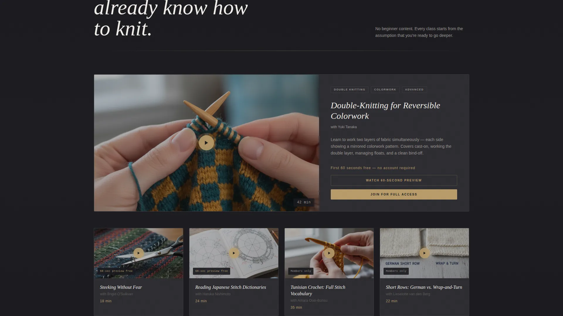Knitting & Crochet Community Landing Page Template