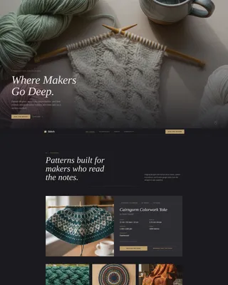 Knitting & Crochet Community Landing Page Template