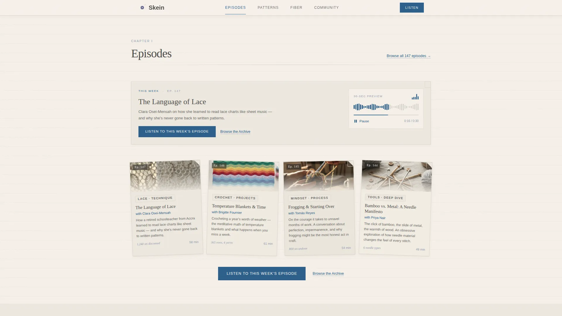 Knitting & Crochet Podcast Landing Page Template