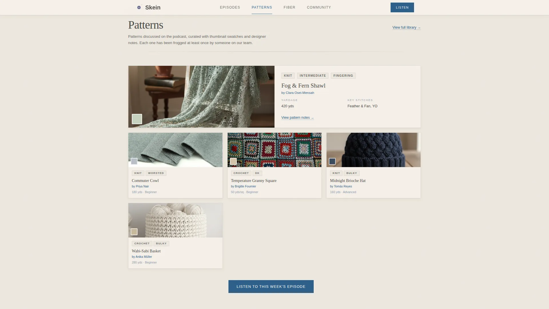 Knitting & Crochet Podcast Landing Page Template