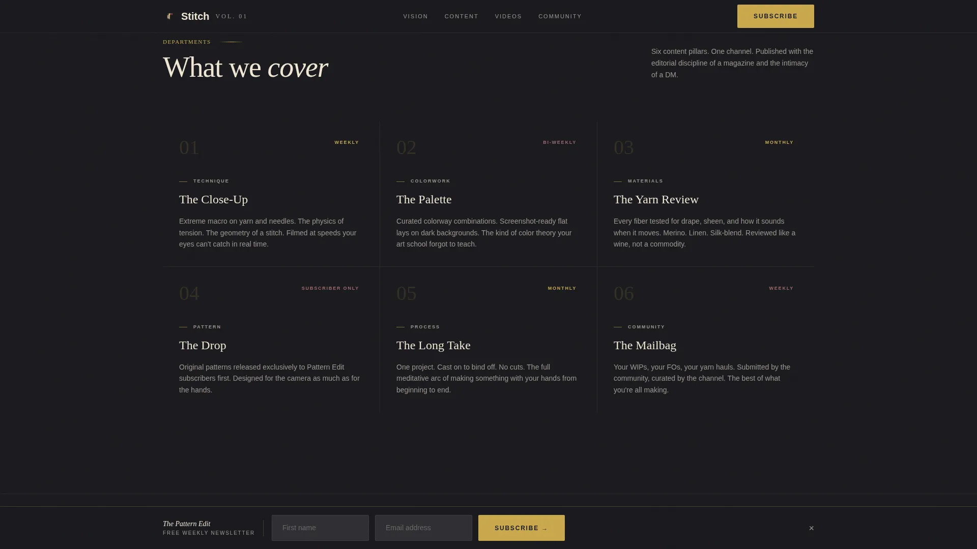 Cinematic Knitting & Crochet TikTok Landing Page