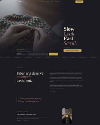 Cinematic Knitting & Crochet TikTok Landing Page