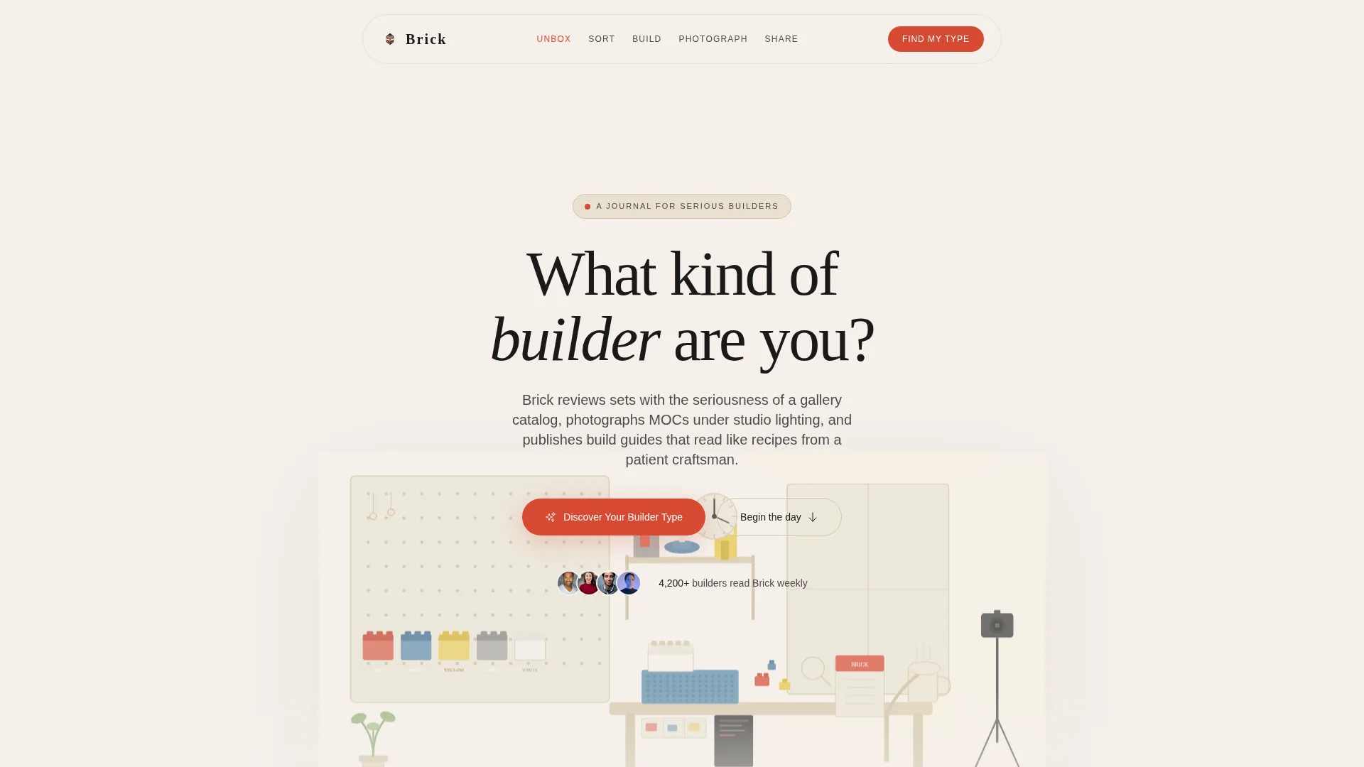 LEGO Blog Landing Page Template with Builder Quiz