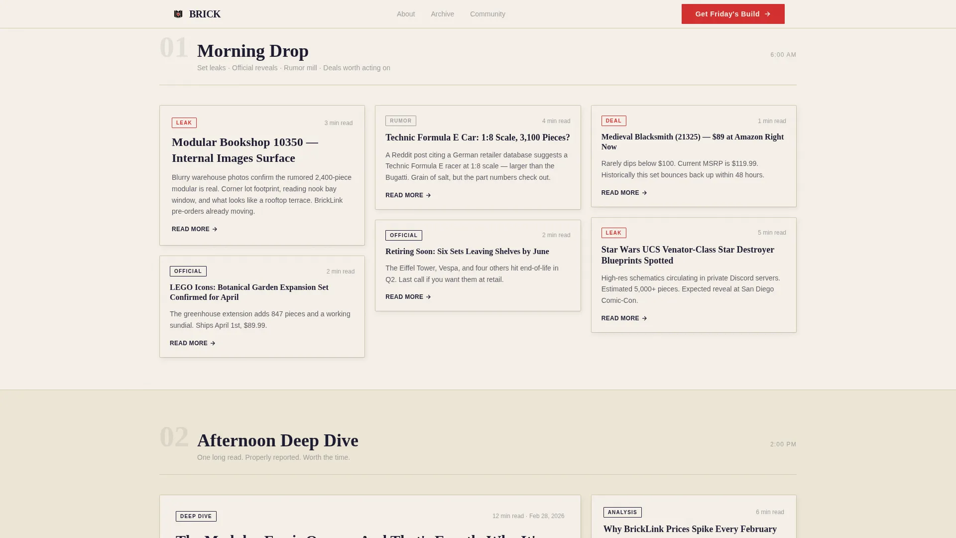 Bold LEGO Newsletter Landing Page Template