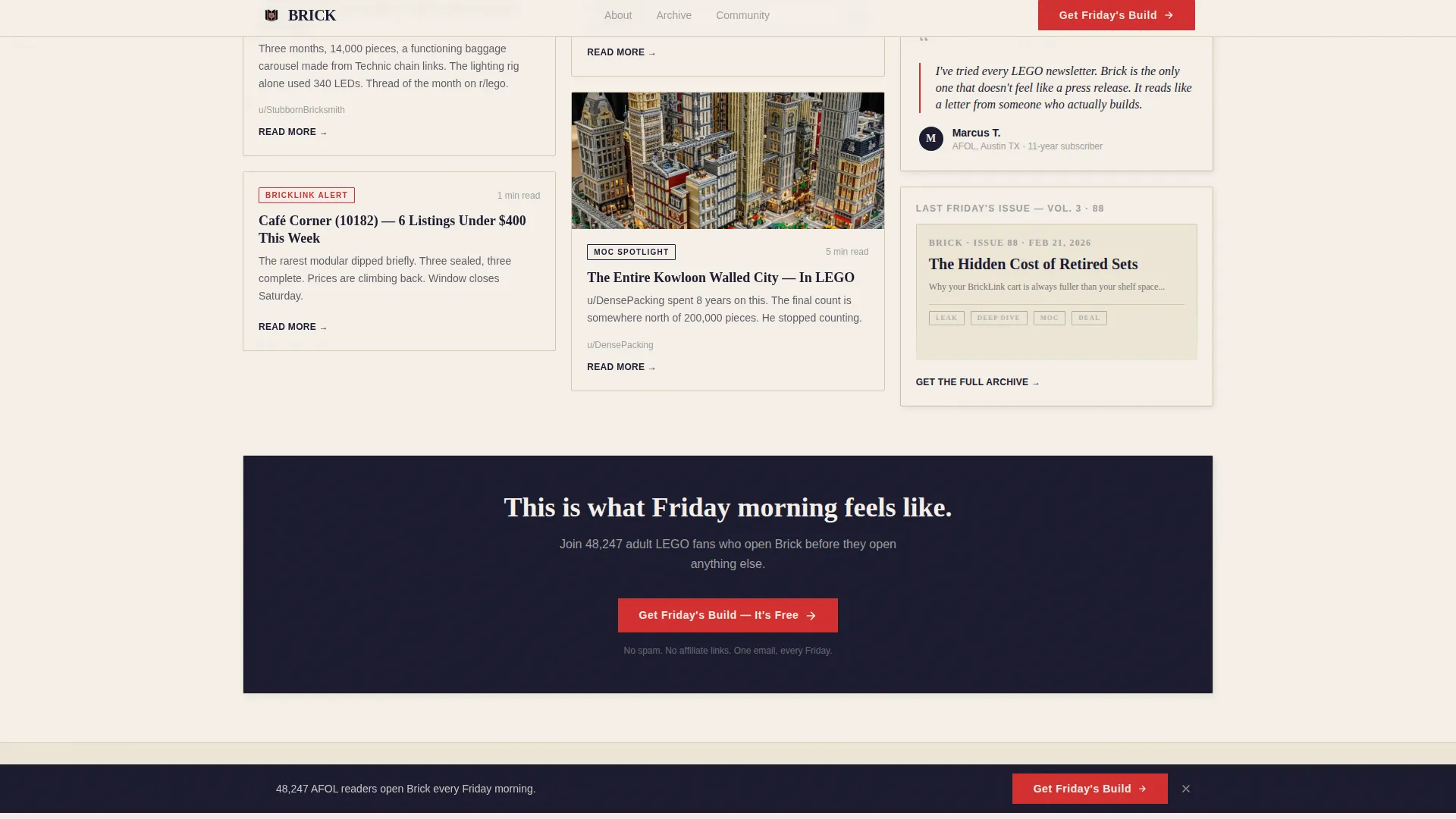 Bold LEGO Newsletter Landing Page Template