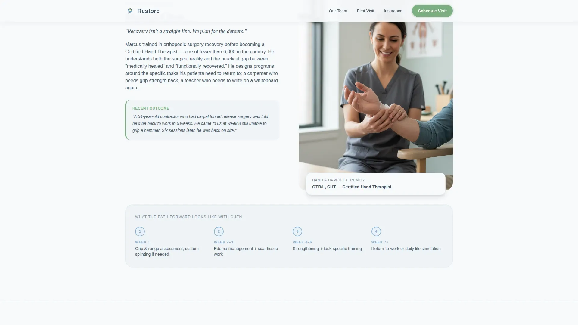 Occupational Therapy New Patient Welcome Landing Page
