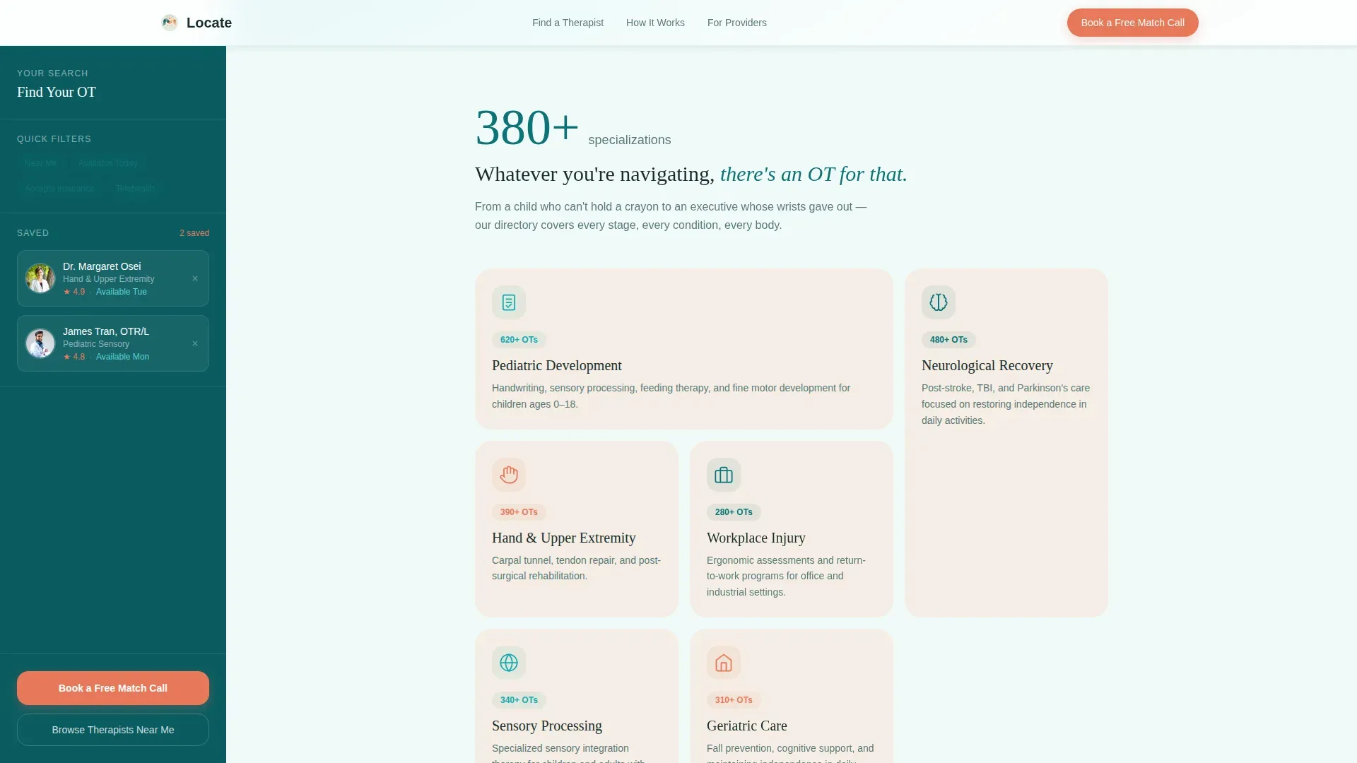 OT Provider Directory Landing Page Template