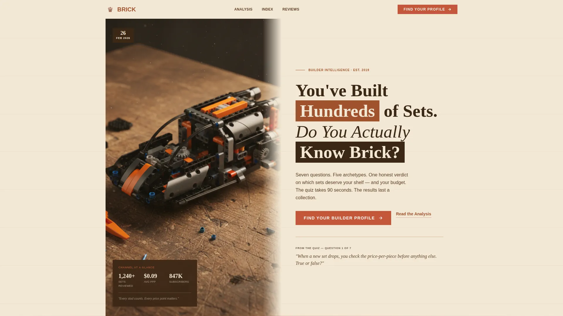 Editorial Builder Landing Page Template for Brick Channels