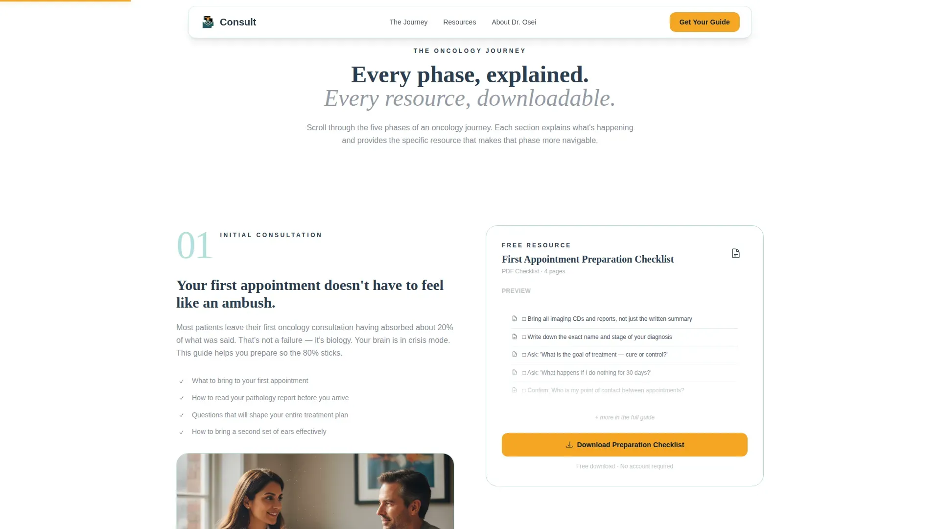 Oncology Clinic Website Template for Cancer Patients & Families