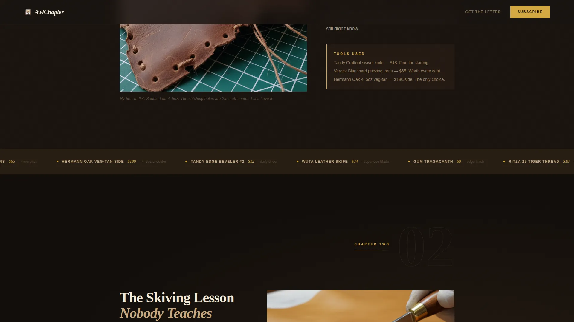 Cinematic Leatherworking Creator Landing Page Template