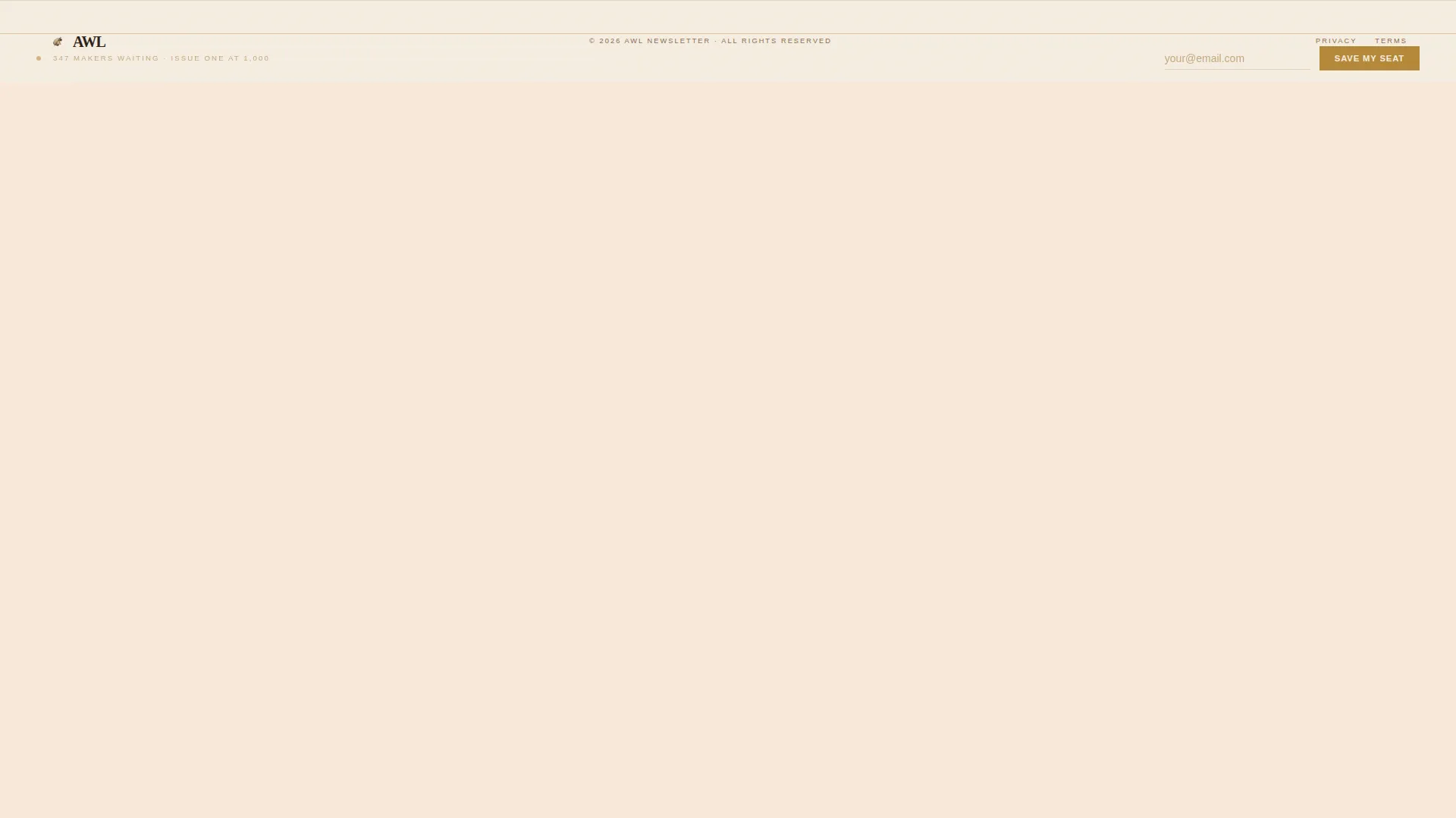 Artisan Leatherworking Newsletter Landing Page Template