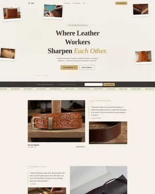 Artisan Leatherworking Community Landing Page Template