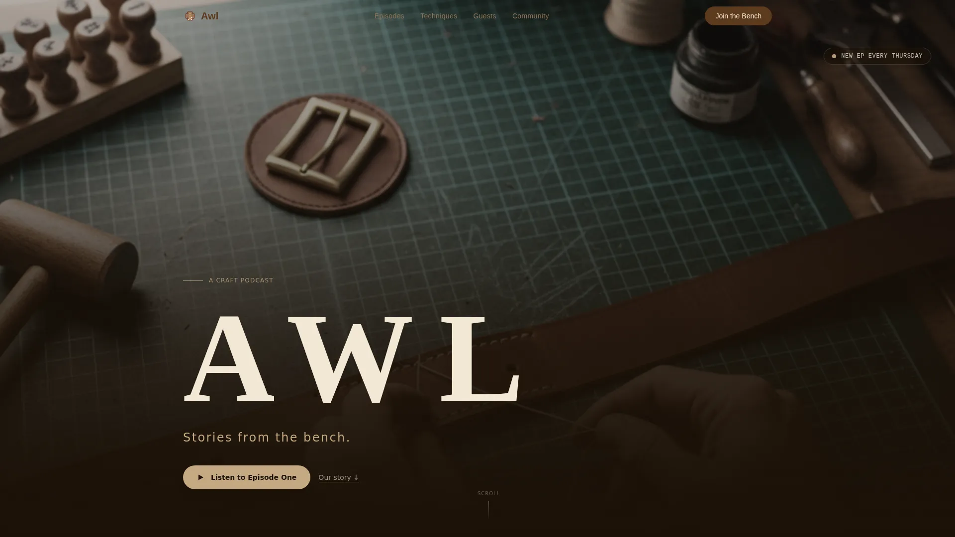 Leatherworking Podcast Landing Page Template