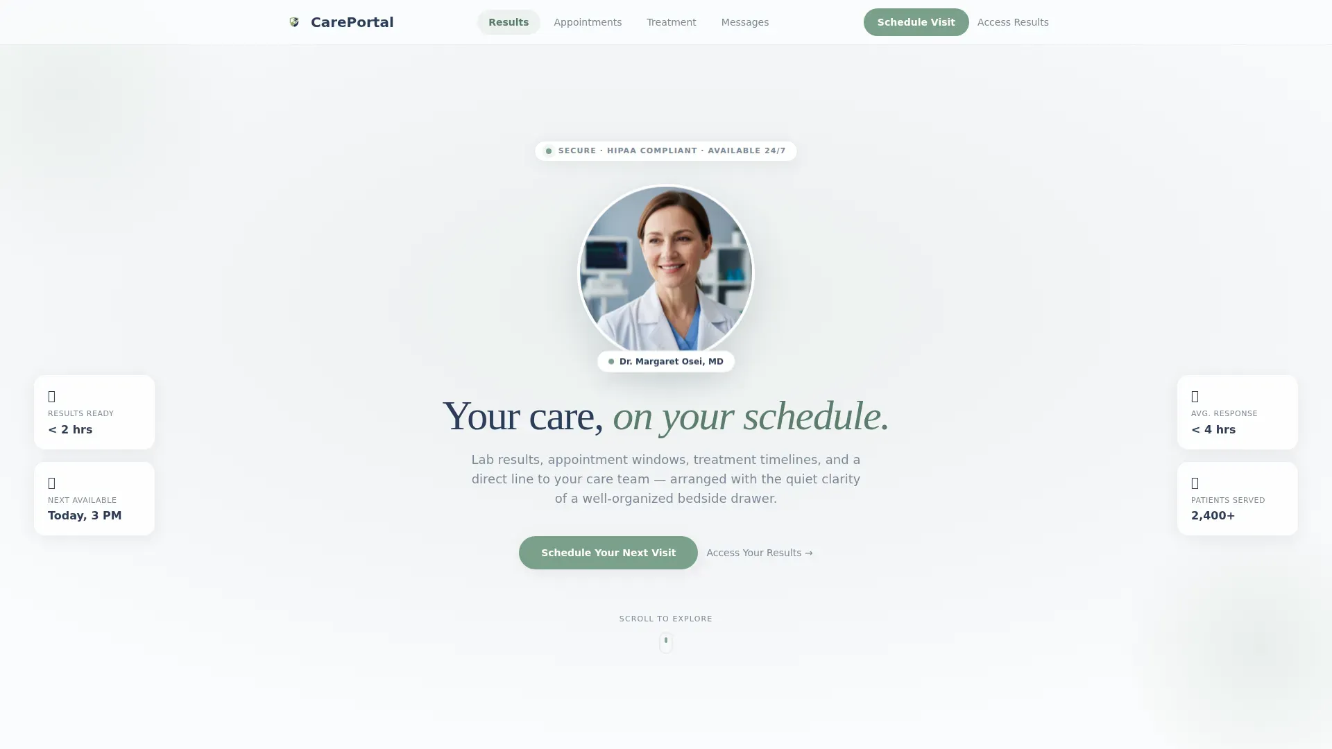 Oncologist Booking Website Template