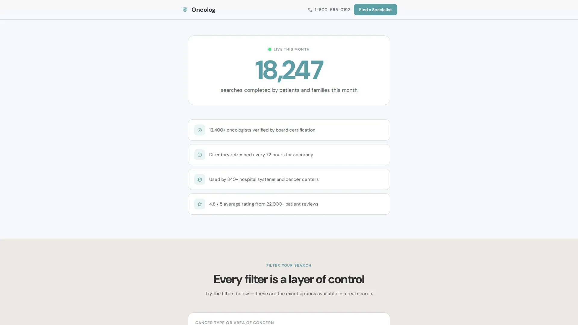 Oncologist Directory Website Template