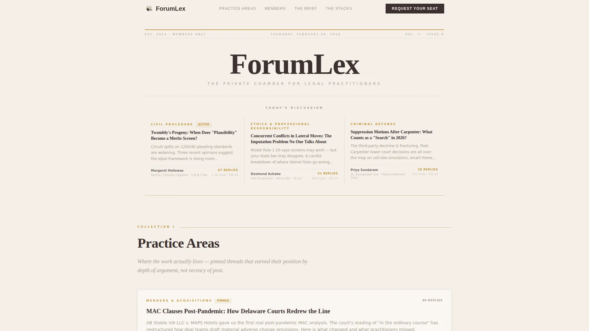 Legal Community Forum Landing Page Template