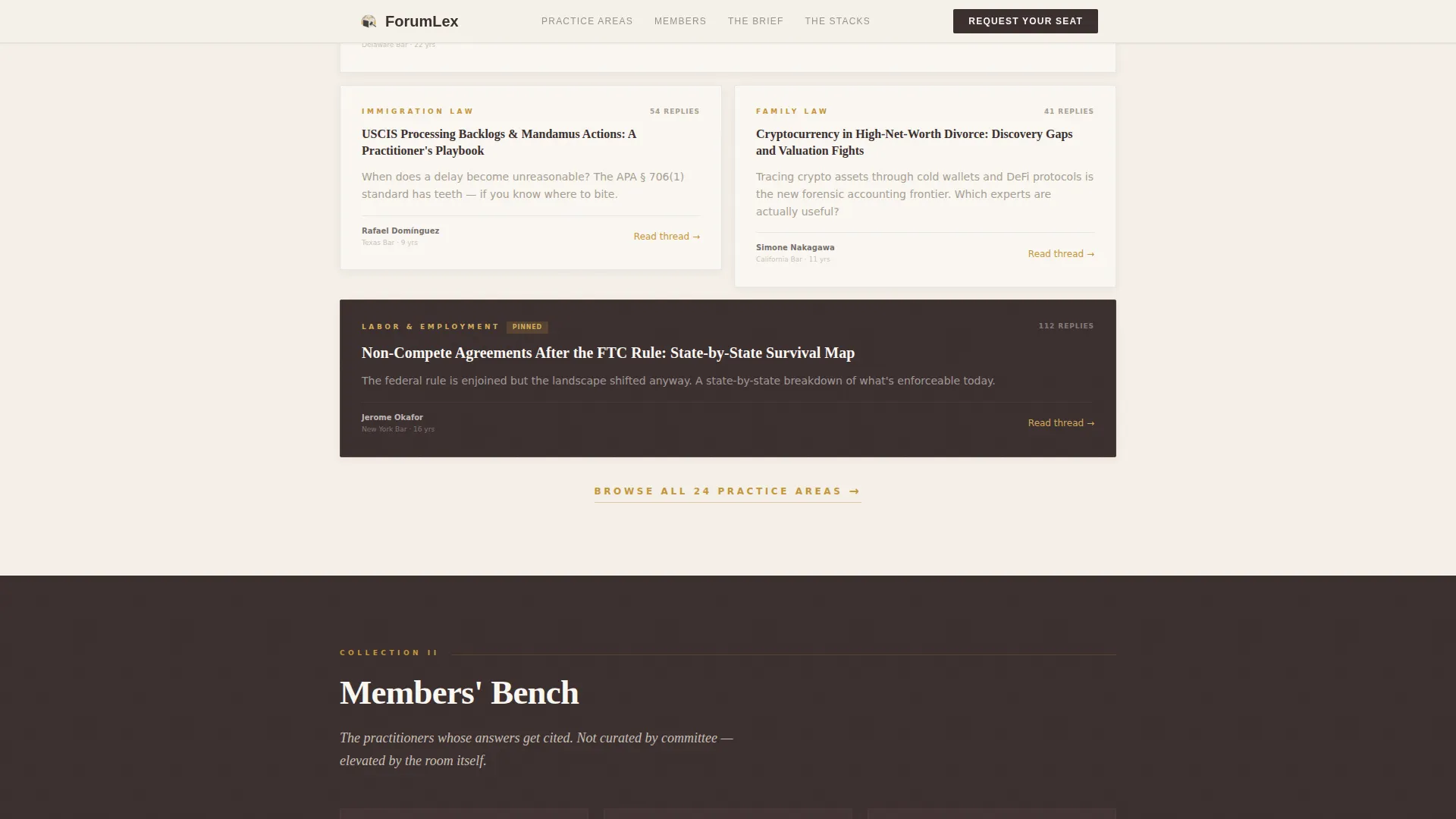 Legal Community Forum Landing Page Template