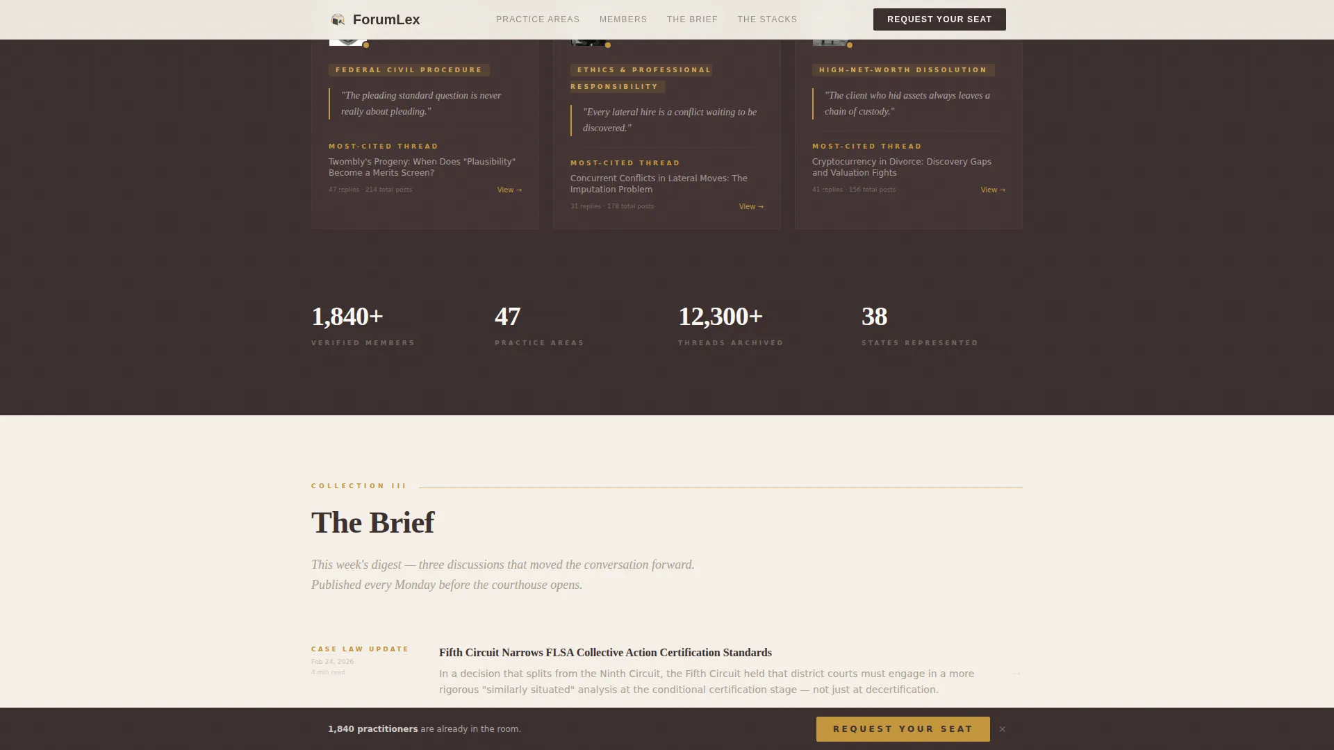 Legal Community Forum Landing Page Template