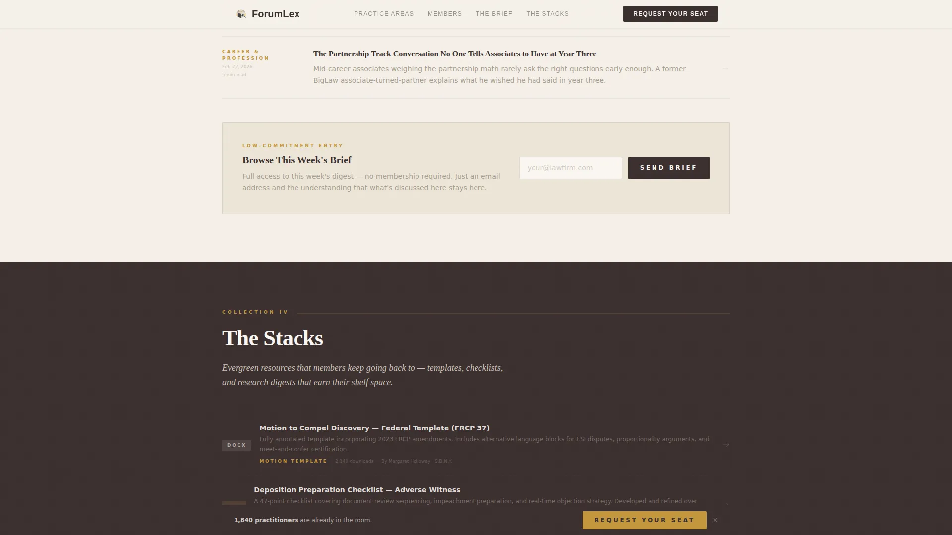 Legal Community Forum Landing Page Template