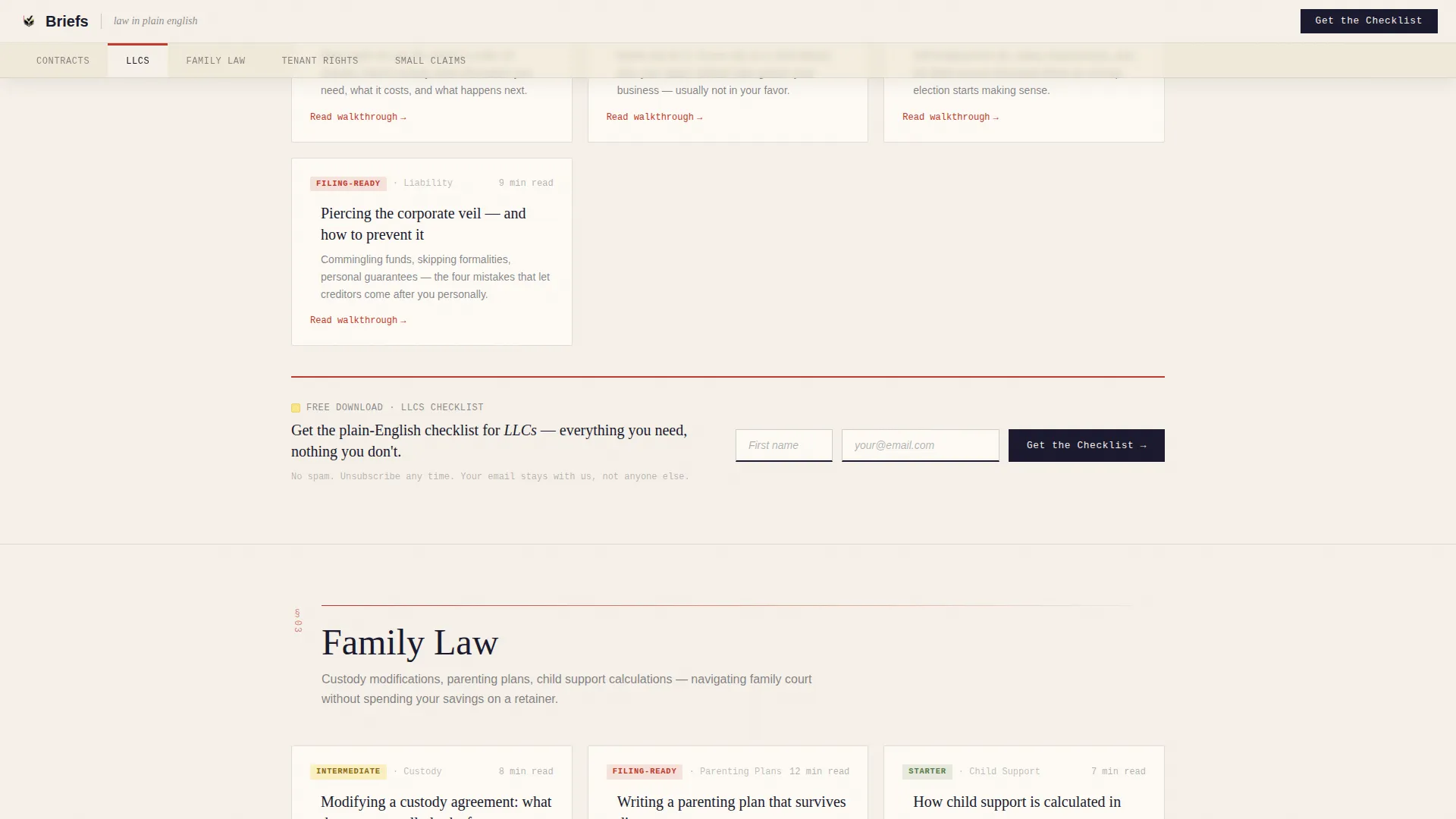 Legal How-To Blog Landing Page Template
