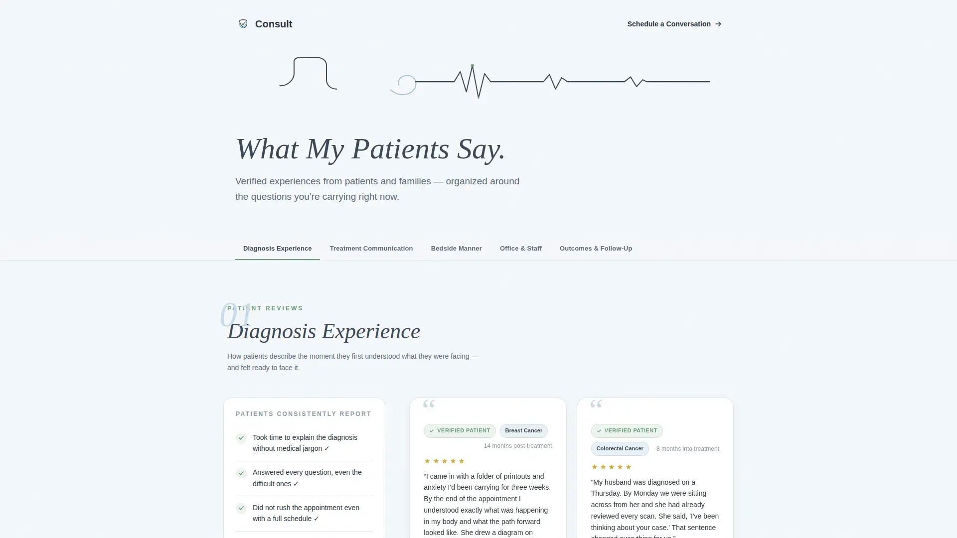 Oncologist Specialist Reviews Website Template