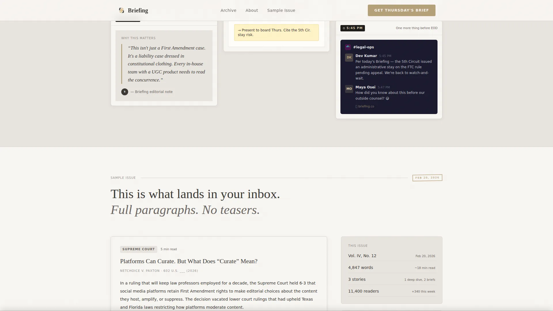 Authoritative Legal Newsletter Landing Page Template