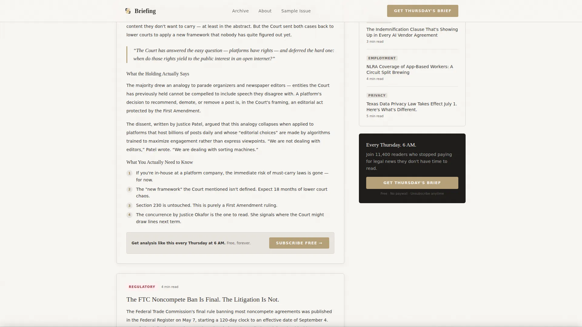 Authoritative Legal Newsletter Landing Page Template
