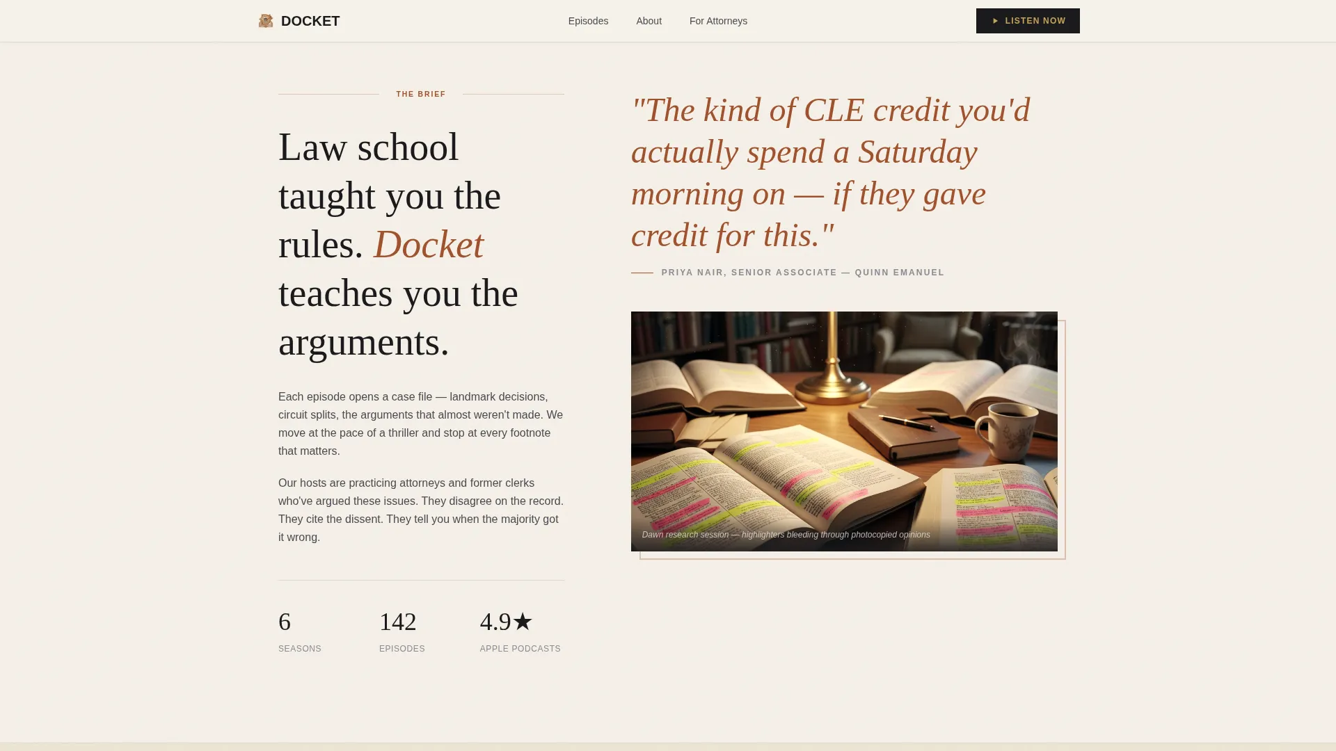 Legal Podcast Editorial Landing Page Template