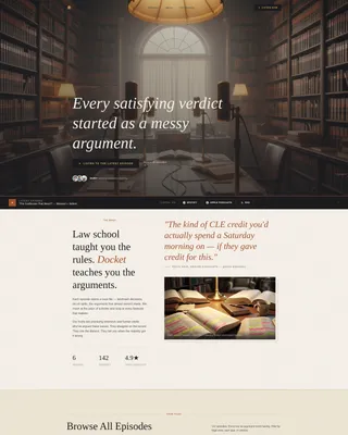 Legal Podcast Editorial Landing Page Template