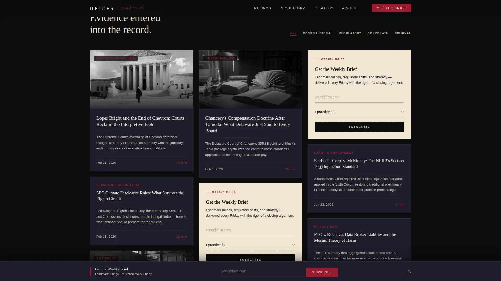 Legal Blog Landing Page Template for Editorial Teams