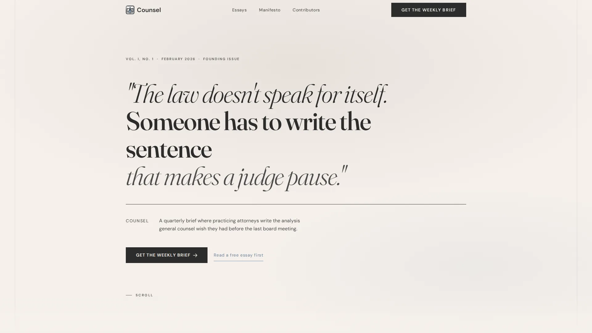 Legal Thought Leadership Editorial Landing Page