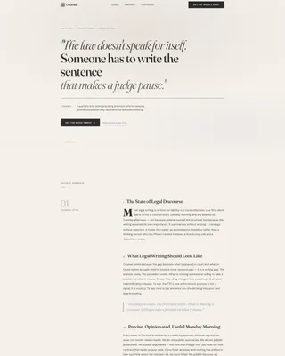 Legal Thought Leadership Editorial Landing Page