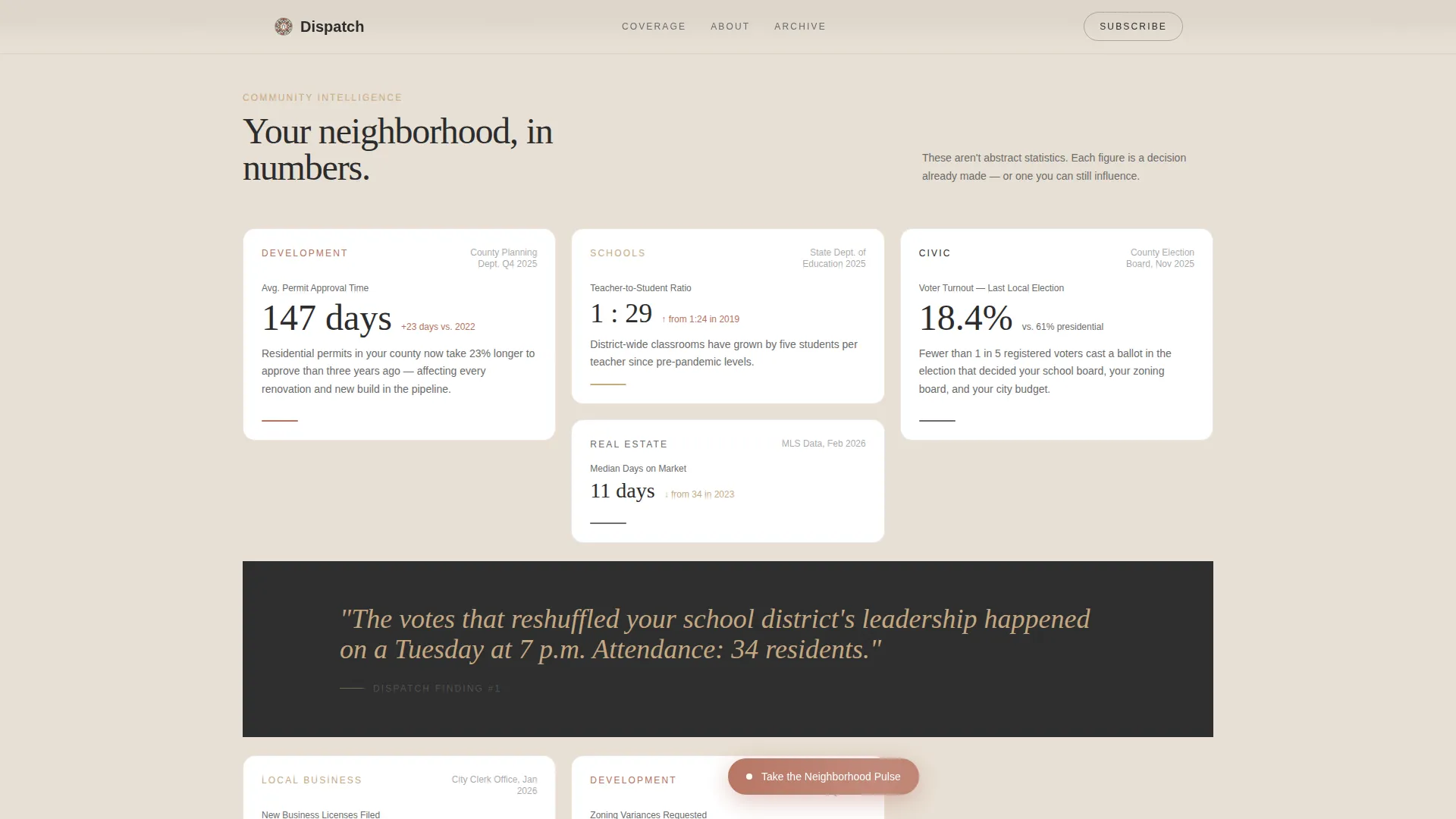 Local Community News Landing Page Template