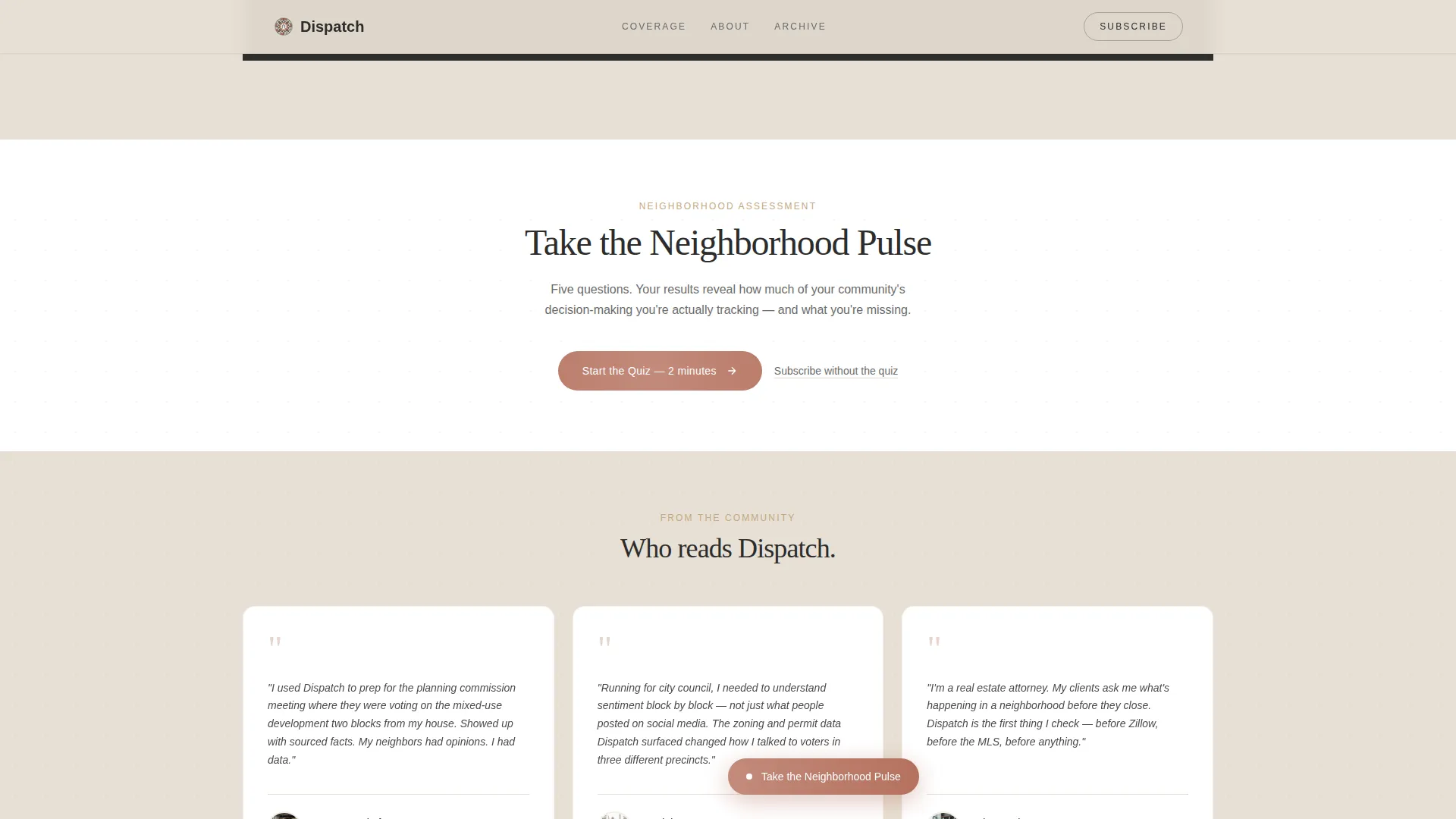 Local Community News Landing Page Template