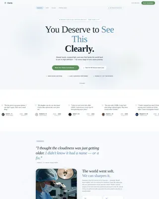 Eye Care & Optometry Specialist Booking Website Template